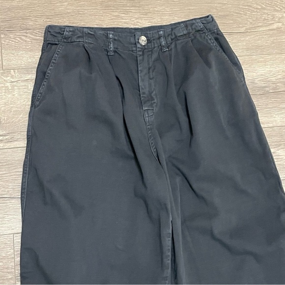 Free People Pleated Trousers Black Wide Leg Pants High Rise Boho Hippie Sz 4 - Picture 4 of 8